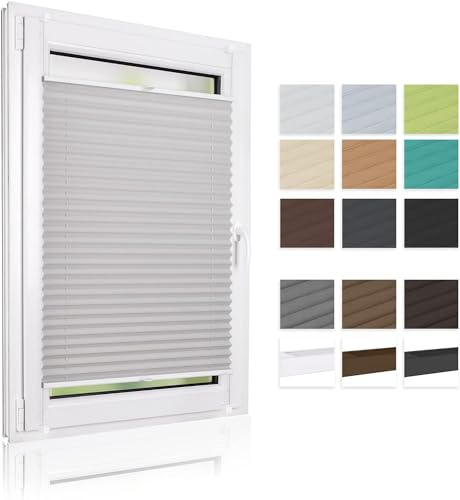 ALOHA Plissee nach maß, Plissee Klemmfix ohne Bohren Sonnenschutz Plisseerollo Jalousie Lichtdurchlässig und Blickdicht für Fenster & Tür (Höhe 50-149cm)