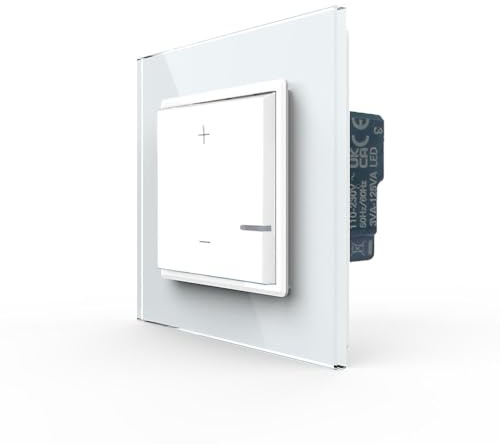 LIVOLO LED Dimmer Lichtschalter Helligkeitsregler Dimmschalter Wandlichtschalter für Unterputz mit Glasrahmen weiß