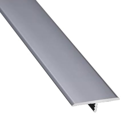 Übergangsprofil Ausgleichsprofil 1mm Stärke Bodenschiene Eingedrückt, Bodenübergangsstreifen Abdeckleisten Für Fußböden, Übergang Leiste Bodenleiste Aluminium Eloxiert, Eng Anliegend T-Profil