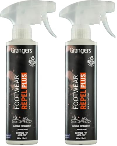 Grangers Footwear Repel Plus | 275ml | Powerful Spray-On Proofer For All Walking Boots & Outdoor Footwear (Pack of 2)