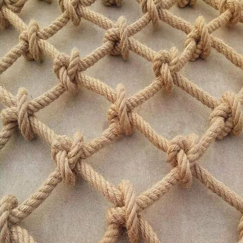 NIANTONG Rete di Arrampicata, Rete di Arrampicata in Corda di Canapa, Rete di Sicurezza del Balcone Anticaduta delle Scale per Bambini Rete per Recinzione da Giardino(Size:2 * 3M(7 * 10ft))