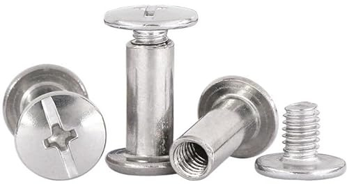 Leliafleury M4* 4 Chicago Binding Viti 20Pcs Acciaio Inox Phillips Viti Flat Cross Head Metal Rivetti Chicago Vite Posts per Artigianato Collare Borsa Cintura Borse