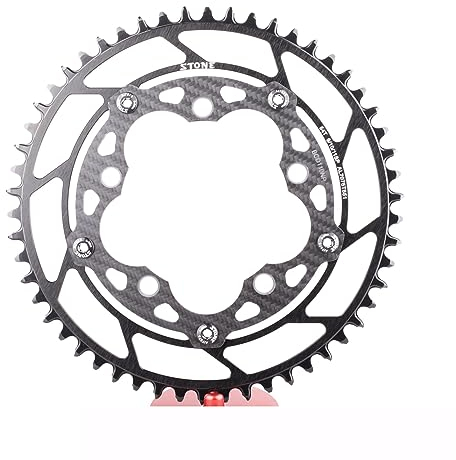 WANGZEYU Kettenblatt Rundes Kettenblatt, innen versetzt, Carbon, 110 BCD, 5 Schrauben FahrradkettenbläTter (Color : 50T)
