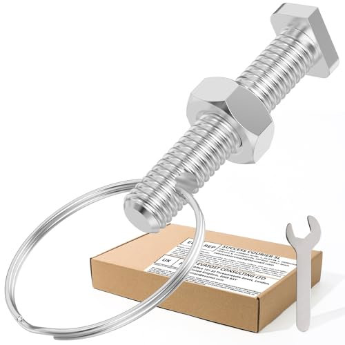 20-Pack Cropped Head Greenhouse Bolt and Ring Sets, Create Tying Points Accessories, Aluminium Bolts, Stainless Steel Nut