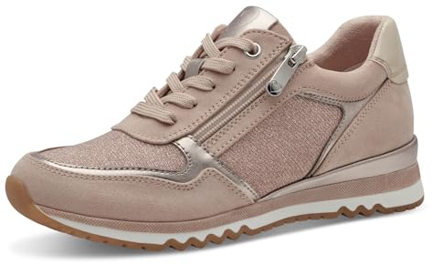 MARCO TOZZI Damen Sneaker flach mit Reißverschluss Vegan, Rosa (Powder Comb), 41 EU