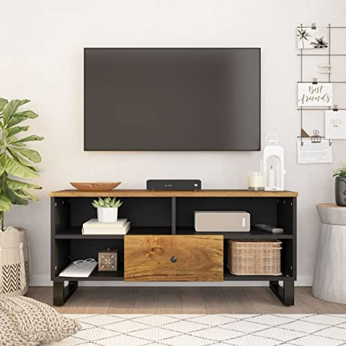 Homgoday TV-skåp Trä Handtag och Plywood 100x33x46 cm, TV-skåp Vardagsrum Matsal Soffbord TV Musikutrustning Garderob Möbler TV-möbler Type2