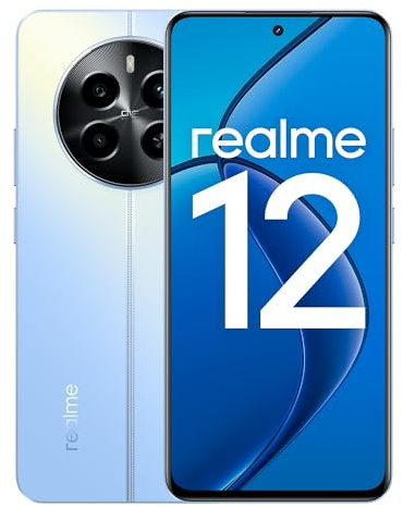 realme smartphone 12 8+256 GB, SUPERVOOC da 67W, Processore Snapdragon 685, Display AMOLED da 120 Hz, Fotocamera ritratto Sony LYT-600 OIS, Batteria di lunga durata da 5000 mAh, Skyline Blue