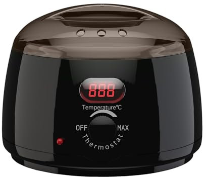 Wachswärmer für Haarentfernung,Wachswärmer Wachsmaschine mit automatischer Temperaturregelung geeignet für Gesicht,Augenbraue,Körper,Temperaturregelung,LCD-Bildschirm Display ﻿ (400-schwarz)