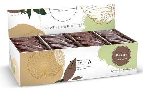 Veertea Tee - Schwarzer Tee - Teebox - Tee Geschenkset - Tea Set - Sorgfältig Ausgewählte Sorten - 100 Teebeuteln, Geschmack und das Aroma bewahrt