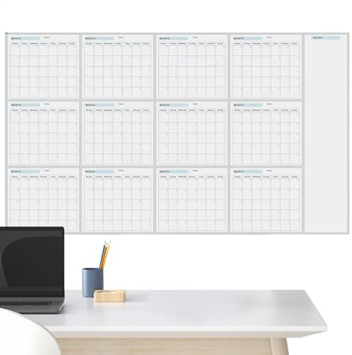 Wusideday Calendario de pared grande borrable | Juego de planificador de pared reutilizable extra grande | Calendario de pared gigante borrable en blanco sin fecha calendario anual