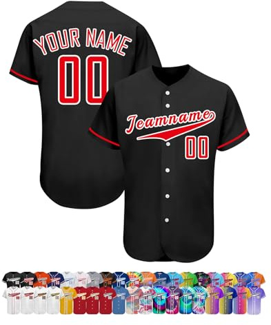 Baseball-Trikot, personalisierbar, Name/Nummer/Logo, Softball-Shirt für Herren, personalisierbar, Baseball-Trikots für Damen und Kinder, Farbe 7