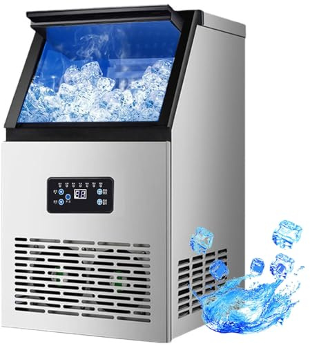 LTdlhFk Machine à Glaçons Commerciale, Machine à Glaçons sous Comptoir 60 Kg 70 Kg 80 Kg/24 H, Machine à Glaçons Domestique 40 45 48 Pièces, avec Autonettoyant,70KG