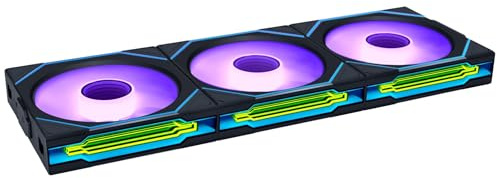 Lian Li UNI FAN SL-INF Wireless Reverse Blade Lüfter 120mm Schwarz | 3er Pack PWM-Gehäuselüfter mit Controller, ARGB-Beleuchtung & Unendlichkeitsspiegel, Stecksystem, Hoher Airflow, Leise