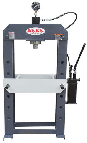 KAKA INDUSTRIAL Hydraulic Press, 25-Ton H-Frame Hydraulic Shop Press, 7-Inch Stroke, Manual Hydraulic Press with Pressure Gauge for Bending, Stamping, Ideal for Garage or Professional Use HP-25S