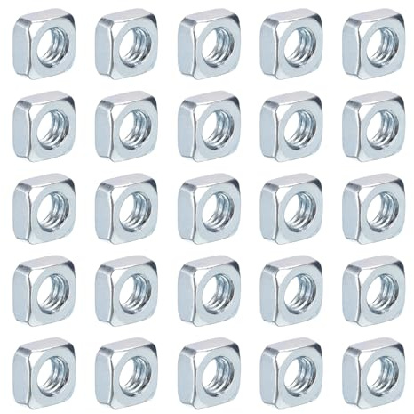 QUARKZMAN Tuercas Cuadradas De 1/4-20 X 6 De Acero Al Carbono Con Recubrimiento De Zinc Para Reparaciones Domésticas E Ingeniería Profesional 50 Piezas Coloridas