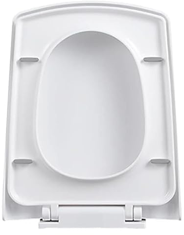 Coperchio Water Quadrato A Chiusura Rallentata, Sedile WC in PP Bianco Con Cerniere Regolabili, Sgancio Rapido Per Una Facile Pulizia, Copriwater Rettangolare Con Fissaggio Superiore, 03F - 36x45cm