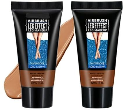 2 Pezzi Fondotinta Gambe Waterproof Crema Colorata Gambe Lozione per il Trucco Delle Gambe e Corpo Leg Makeup Concealer Copertura del Tatuaggio e delle Cicatrici (3 BRONZE)