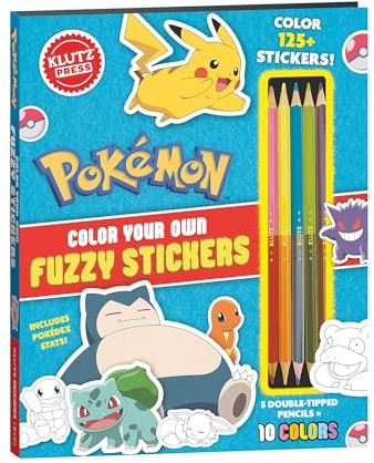 Pokemon Color Your Own Fuzzy Stickers (Klutz)