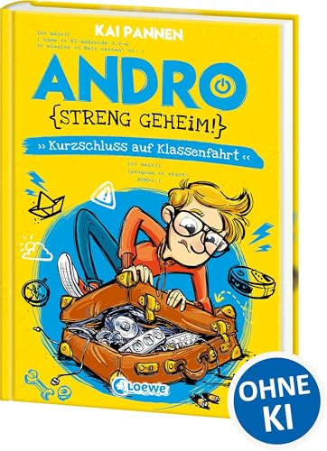 Andro, streng geheim! (Band 3) - Kurzschluss auf Klassenfahrt: Begleite Andro bei seinem Schulausflug-Abenteuer - Lustiges Kinderbuch mit witzigen Illustrationen für Kinder ab 8 Jahren