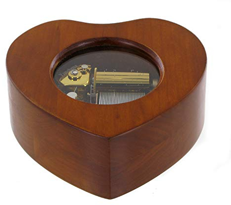 Lutèce Créations Spieluhr/Spieldose/Musikbox aus Massivholz in Herzform mit 30-Ton-Federspielwerk - Lilium Opening Version - Elfen Lied