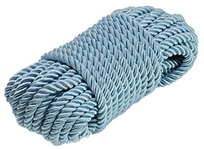 U Pick 10yds 5mm 3 Braided Cord Decorative Twisted Satin Polyester Twine Cord Rope String Thread Shiny Cord Choker Thread (02:Blue)