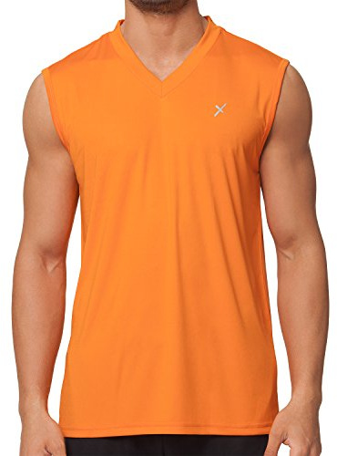 CFLEX Sportskjorta för män, fitness, muskelskjorta, sportkläder, kollektion, apelsin, L