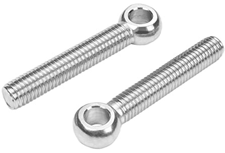 MroMax M10 x 60 mm Maschinen-Schulter-Augenschraube 304 Edelstahl, metrisches Gewinde, silberfarben, 2 Stück