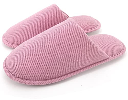 ofoot Women House Memory Foam Tofflor,Halkfria bomullstvättbara hemskor