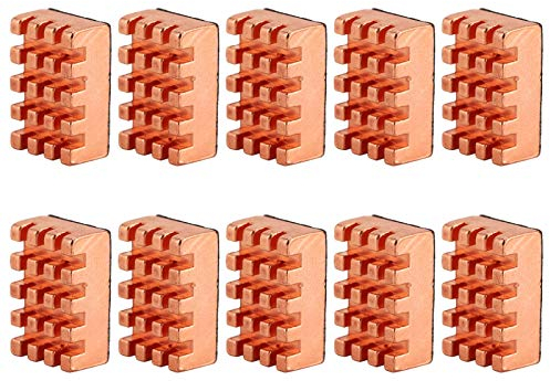 10 disipadores de calor de cobre VGA , disipador de calor más frío de 15x10x5 mm para , VGA , chips IC, Mosfet SCR (con almohadillas térmicas)