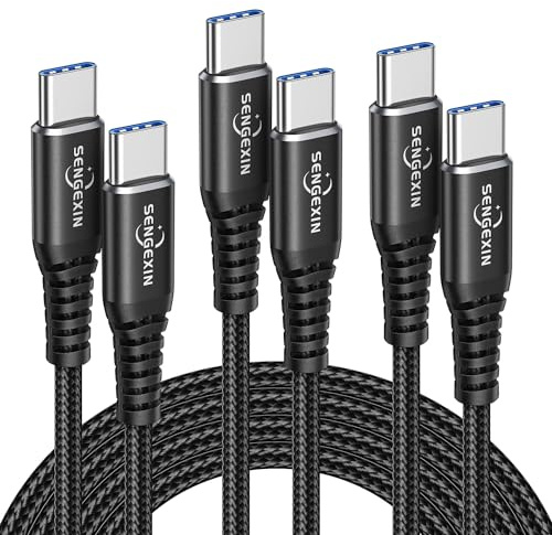 Câble USB C vers USB C[1M+2M+2M/Lot de 3],Cable USB Type C Charge Rapide Power Delivery Nylon Tressé pour Samsung Galaxy S21 Ultra S20 S10 S9 Note 10,MacBook Pro,iPad Pro 2020/2018,Huawei