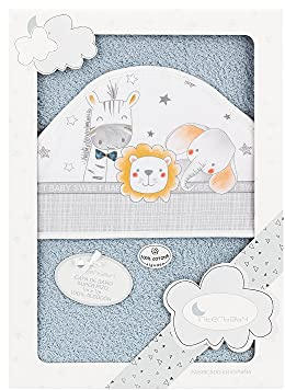 Interbaby Asciugamano con cappuccio per neonato ANIMALITOS in grigio - 560 g