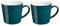 Denby - Greenwich Patterned Coffee Mug Set of 2 - 400ml Large Stoneware Ceramic Cascade Tea Mug Set For Home & Office - Dishwasher Safe, Microwave Safe - Green, White Glaze - Chip Resistant