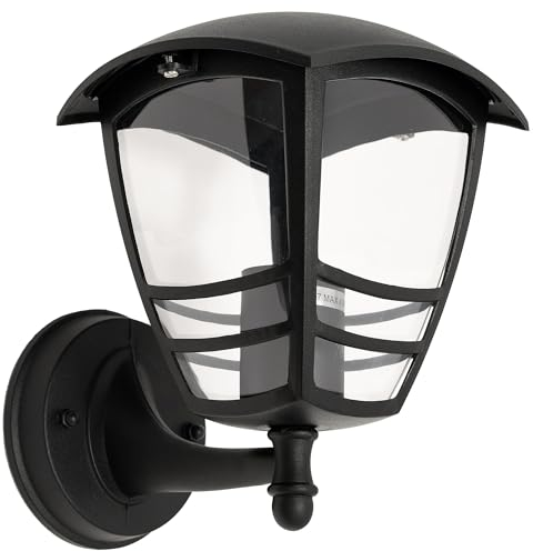 EDO Applique da Esterno IMMA Nero IP44 – Lampada da Parete con Attacco E27 – Illuminazione da Giardino per Facciata, Ingresso, Terrazza, Balcone