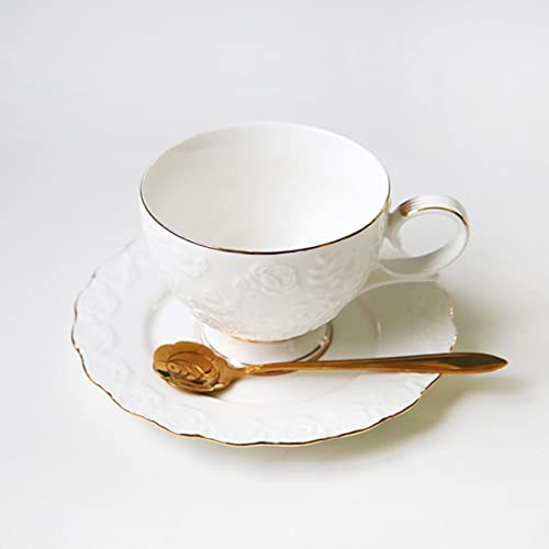 Set da tè pomeridiano inglese in rilievo rosa Candela in porcellana Riscaldamento Tazze per teiera in ceramica europea in vetro Piattino Cucchiaio Vassoio Kit-Come immagine,Cina