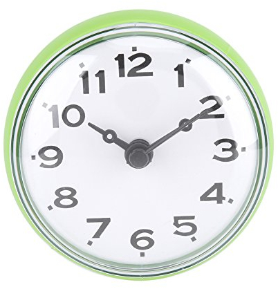 Orologio da bagno impermeabile a ventosa da parete con finestra sveglia tipo puntatore, accessori da bagno