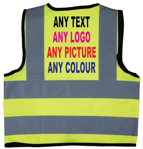 Personalised Hi Vis Safety Jacket Vest, Baby Toddler Children Kids