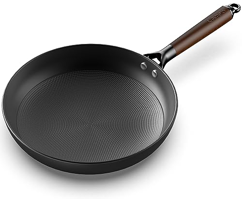 LAMFO Sartén de hierro fundido, sartén antiadherente de 12 pulgadas con mango extraíble, sin PFAS, sartén para huevos, apta para horno, lavavajillas