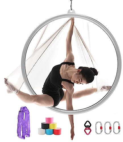 YXXSDP Aerial Hoop Luftreifen Einzelner Punkt Lyra Reifensatz, Rostfreier Stahl Yoga-Reifen Circus Aerial Yoga Ausrüstung, Lyra Reifensatz Für Tanzstudio Aerial Fitness (Size : 80cm/31.5inch)