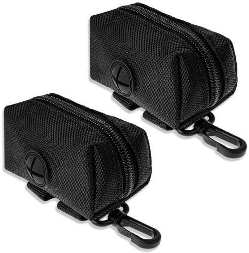 KALIONE 2 Stück Hundekotbeutelhalter, Hundekotbeutelhalter, Hundekotbeutelspender mit Reißverschluss, Hundekotbeutelspender für Leinen, tragbare Kotbeutelhalter mit Hakenclip für Spazierengehen,