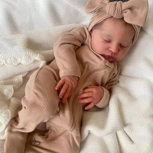 RXDOLL Realistische Reborn-Babypuppen, 50,8 cm, lebensechte Babypuppen, schlafende, lebensechte Babypuppen, lebensechte Babypuppen, lebensechte Puppen, lebensechte Babypuppen, mit weichem und schwerem