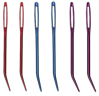 Stopfnadeln Stricknadeln Set Bent Tapisser Nadeln Groß Auge Stumpfe Nadel Stahl Nähnadeln in Aufbewahrungsröhrchen Stahl Garn Sticknadel Nähnadel for Quilten Weben Tapisserie Handwerk（6 Stück）