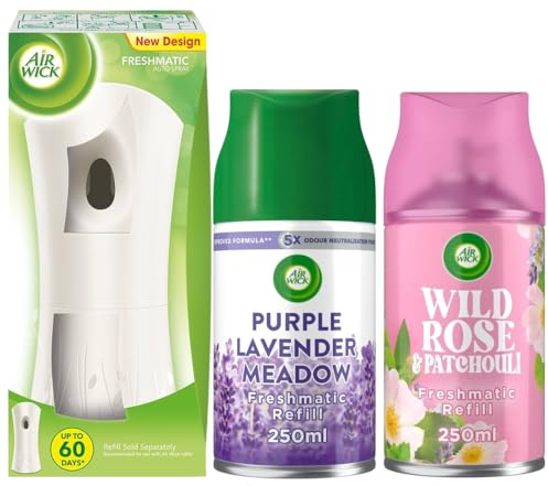 Airwick Air Wick Freshmatic Autospray Wild Rose & Patchouli, Gadget, Refill, Battery Included
