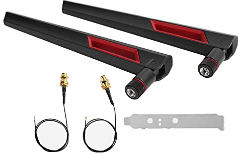 2Pcs to SMA Extension Cable with 2Pcs AC88 Antenna, WiFi Antenna Extension Cable for M.2 WiFi Bluetooth External Aerial