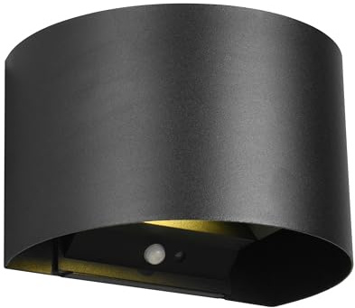 Reality Leuchten LED Akku Wandleuchte Talent R27769132, Metall Schwarz matt, Magnetische Wandhalterung, inkl. 2x 0.5 Watt, Dämmerungssensor, Bewegungsmelder, Up and Down Beleuchtung, USB-C Ladebuchse |