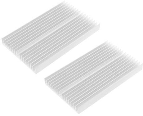 LT Easiyl Paquete de 2 disipadores de calor de aluminio de 100 mm x 60 mm x 10 mm para disipador de calor de radiador, aletas para computadora de alimentación IC, dispositivo eléctrico
