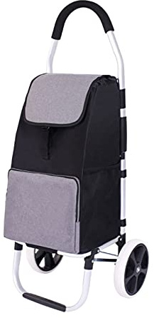 DAQERHSH Shopping Cart Foldable Cart Heavy Duty Grocery Bag Rubber Tri-Wheel for Easy to Climb Stairs Large Capacity Waterproof Trolley Shopping Folding Hand Truck (Color : 1)