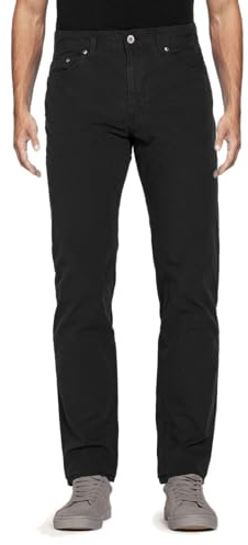 VEQUÈ Pantalone Uomo Estivo Cotone Leggero Elasticizzato Jeans Regular Fit 5 Tasche (IT, Numero, 48, Regular, Regular, Nero)