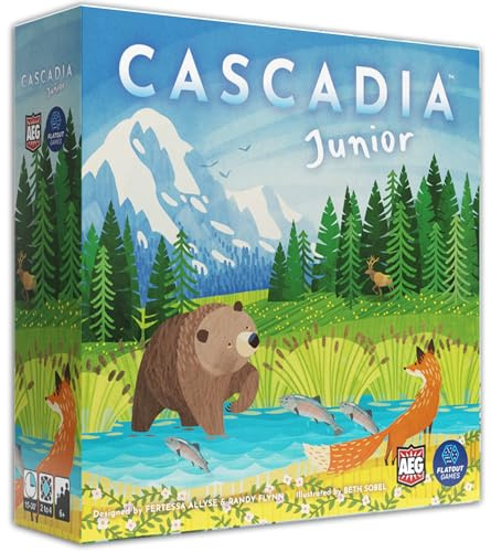 Alderac Entertainment Group | Cascadia Junior Board Game in English for All Family | Strategic Competitive Game for 2-4 Players | Standalone Game for Younger Players to Experience Cascadia