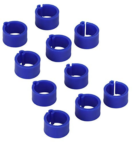 TOPINCN 200 Stück 8 Mm Taubenring, Keine Worte, Geflügelbein, Identifizieren Fußring, Clip, Tauben, Wiederverwendbar, Vogeltrainingsgerät, Taubenfußbänder, Clip an Beinringen (Blue)