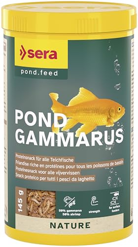 Libra Gammarus Mix 1.000 ml (145 g) | Bocadillo rico en proteínas para todos los peces de estanque | mezcla de transporte para estanques | comida para peces dorados